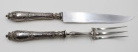 Auktion 364 / Los 11027 <br>Tranchierbesteck, 800er Silbergriffe, älter, ca. L-33cm