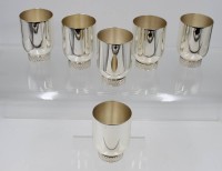 Auktion 364 / Los 11029 <br>6x Becher, Wilkens, versilbert, je H-10,5cm