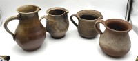 Auktion 364 / Los 9014 <br>4x Kunstkeramik-Krüge, tw. signiert, alle Handarbeit, H-12.5 bis 22 cm