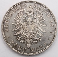 Auktion 364 / Los 6008 <br>5 Mark 1878, Ludwig II von Bayern, vz