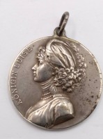 Auktion 364 / Los 6015 <br>Silbermedaille "Königin Luise" 1810-1910, gehenkelt, Silber, D-3,5 cm, 19 gr