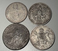 Auktion 364 / Los 6017 <br>4x altdeutsche Silbermünzen, zus.70,5 gr, 18/19.Jhd