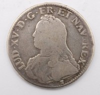 Auktion 364 / Los 6018 <br>Frankreich Ludwig XV,1734, Ecu, Silber, D-4,1 cm, 28,5 gr.