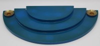 Auktion 364<br>Erzgebirge Musikengel-Podest, blau, ca. 36x17 cm