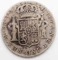 Auktion 364 / Los 6042 <br>PERU 1795 LIMA IJ 8 REALES - CHARLES IV, D-4 cm, 26.4 gr.