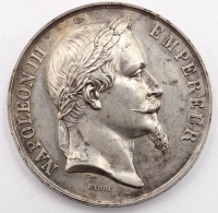 Auktion 364<br>Silbermedaille Frankreich 1867, Napoleon III, Industrie, D-4 cm, 36,3 gr.