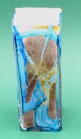 Auktion 364<br>Kunstglas-Vase "Phoenician glass" Malta, H-14 cm, 5x5  cm