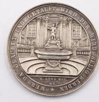 Auktion 364<br>Silbermedaille von H.Lorenz mit christlichen Motiven, Taufmedaille, D-3,1 cm, 17,7 gr