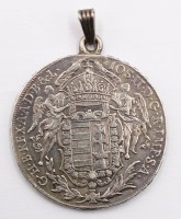 Auktion 364<br>1 Thaler - Joseph II - Ungarn 1782, Silber, D-4 cm, 29 gr, gehenkelt