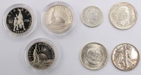 Auktion 364<br>7x div. Münzen USA, hpts. Half Dollar, davon 3x boxed/stempelglanz