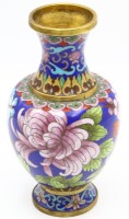 Auktion 364<br>Vintage Cloisonne Vase, H-16cm