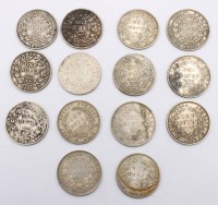 Auktion 364<br>14x One Rupie, India, King William und Queen  Victoria, Silber, ca. 162 gr