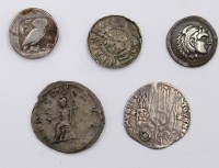 Auktion 364<br>5x antike Münzen, Hadrianus, Antonianus etc.