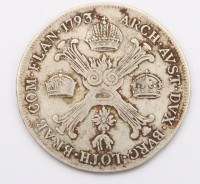 Auktion 364<br>Heiliges Römisches Reich, Haus Habsburg, Kronentaler 1793, Kaiser Josef II. - Silber,