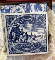 Auktion 364 / Los 9022 <br>11 Fliesen als Untersetzer, Monate, September fehlt, Blaumalerei, Delft, ca. 12x12 cm