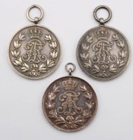 Auktion 364 / Los 7032 <br>3x Friedrich-August Verdienstmedaillen , Königreich Sachsen