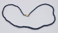 Auktion 364<br>Saphir-Kette, 375er GG-Schließe, ca. L-45cm
