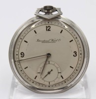 Auktion 364<br>Art-Déco Taschenuhr, IWC Schaffhausen, Kronenaufzug, Werk läuft, guter Zustand, D-5cm