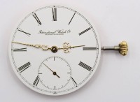 Auktion 364<br>Taschenuhr-Werk, IWC-International Watch &amp; Co, Werk läuft, ca. D-4,3cm