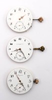 Auktion 364<br>3x Taschenuhrwerke, Longines (läuft), Vacheron &amp; Constantin (läuft) und ungemarkt (läuft), ca. D-4,3cm