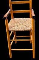 Auktion 364 / Los 12080 <br>Kinder Hochstuhl, Holz mit Geflecht, guter Zustand, H-85 cm, Sitzhöhe 52 cm