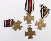 Auktion 364<br>4x Kriegsteilnehmerkreuz 1914-18, 3x am Band