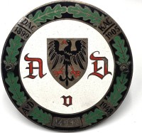 Auktion 364<br>gr. emaillierte Plakette "A.v.D" ADAC 1899-KAC 1905-1948, D-10 m, guter Zustand