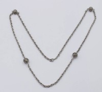 Auktion 364<br>Modeschmuck-Halskette, versilbert, ca. L-76cm
