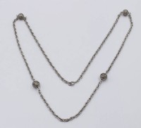 Auktion 366<br>Modeschmuck-Halskette, versilbert, ca. L-76cm