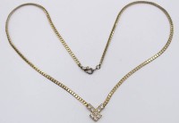 Auktion 364 / Los 1268 <br>Modeschmuck-Collierkette mit Strassbesatz, ca. L-46cm