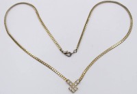 Auktion 366<br>Modeschmuck-Collierkette mit Strassbesatz, ca. L-46cm