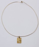 Auktion 364<br>Halsreif mit Anhänger, 925er Silber vergoldet, 5,7gr., ca. L-40cm