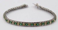 Auktion 364<br>Armband, 925er Silber, gelbe und grüne Steine, 15,5gr., L-ca. 20