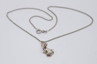 Auktion 364<br>Kette mit Froschanhänger, 925er Silber, ca. 3,5gr., L-38cm Anh. L-2,2cm