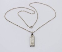 Auktion 364<br>Anhänger Sterling Barren an 925er Kette , zus. ca. 13gr., ca. L-49cm Anh. L-3,5cm