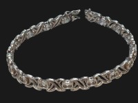 Auktion 364<br>Silber-Armband-925- mit klaren Steinen, L-19 cm, 18,4 gr