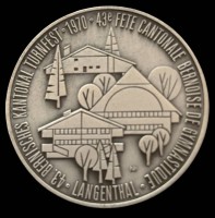 Auktion 364<br>Silbermedaille Schweiz, 43.tes Berner Turnfest 1970, D-3,5 cm, 14.9 gr