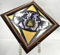 Auktion 364<br>kl. Schattenriss? Aquarelliert, ger/Glas, RG 17,5x17,5 cm