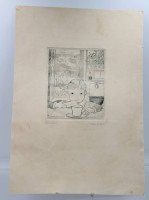 Auktion 364 / Los 5034 <br>Klara G...?, Kinderportrait, Radierung, ungerahmt, Blatt mir Läsuren, ca. BG 42 x 29,5cm