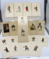 Auktion 364 / Los 5035 <br>17 Drucke mit Darstellungen Hamburger Trachten, wohl aus Mappenwerk, ca. BG 24 x 15cm