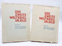 Auktion 364<br>Sammelalben, Der Zweite Weltkrieg im Bild, 1. u. 2. Band, je kompl. Einbände mit Läsuren