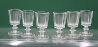 Auktion 364<br>6x Likörgläser, älter, Pressglas, ca. H-9cm