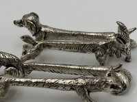 Auktion 364<br>5x versilberte Messerbänke, Tiere, B-9 bis 11 cm