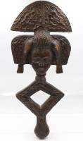Auktion 364<br>wohl Wächterfigur der Kota, Holz und Blech, ca. 72cm B-32cm