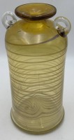 Auktion 364<br>gr. Kunstglasvase mit Streifen, signiert Lisch, 1978, H-24 cm, D-11 cm