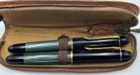Auktion 364<br>2x vintage Pelikan Füller, beide mit Goldfeder-585-, in alten Etui