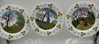 Auktion 364<br>4x Wandteller "Fürstenberg" Edition Paradies, Entw. Gunhild Terzenbach, limitierte Auflage, D-22 cm