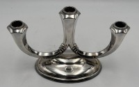 Auktion 364<br>3 flammiger Kerzenhalter, plated, guter Zustand, H-14 cm, B-20 cm