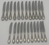 Auktion 364<br>12x grosse, 11x kleine Messer mit Silbergriff _800- Wilkens, guter Zustand, L-17,5 und 21 cm, zusammen 1,64 kg