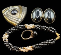 Auktion 364<br>5 Teile Modeschmuck mit Hämatid